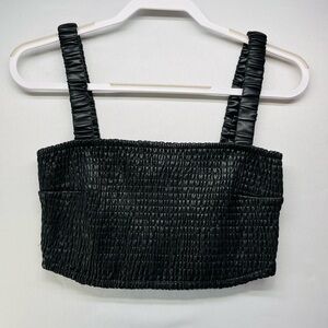 House of Harlow 1960 Black Textured Crop Top‎